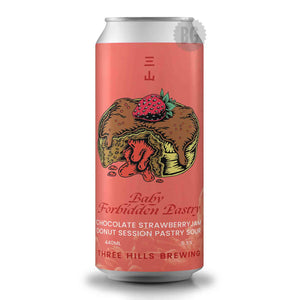 Three Hills Brewing Baby Forbidden Pastry: Chocolate Strawberry Jam Donut